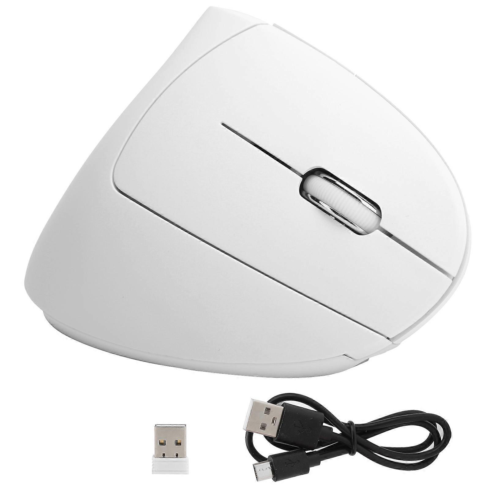 Vertical Mouse USB Wireless Office Gaming Rechargeable Computer Accessories H1 2.4GWhite