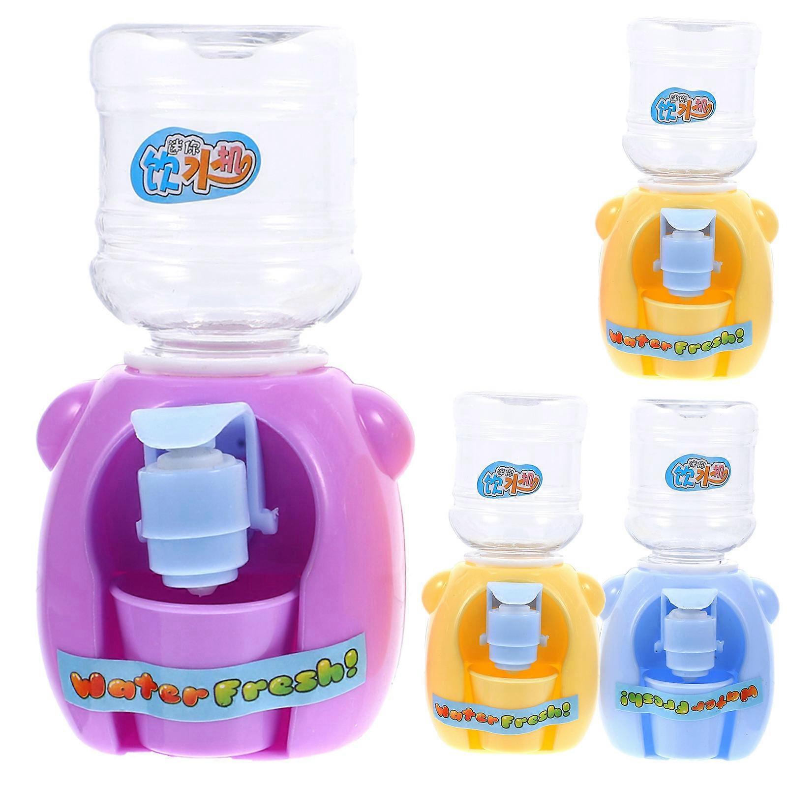 Mini Water Cooler Dispenser Toy For Children's Play Equipment Play Kitchen Style Slow Water Flow 4 Sets