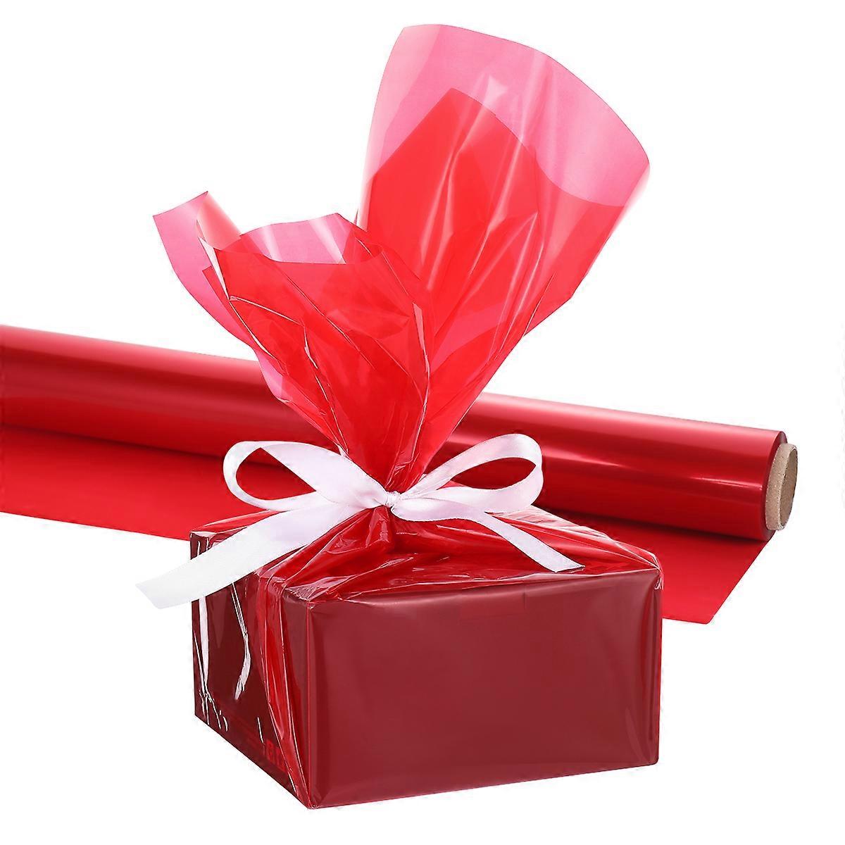 Cellophane Bags Wrap for Wrapping Use 1 Roll in Bright Red