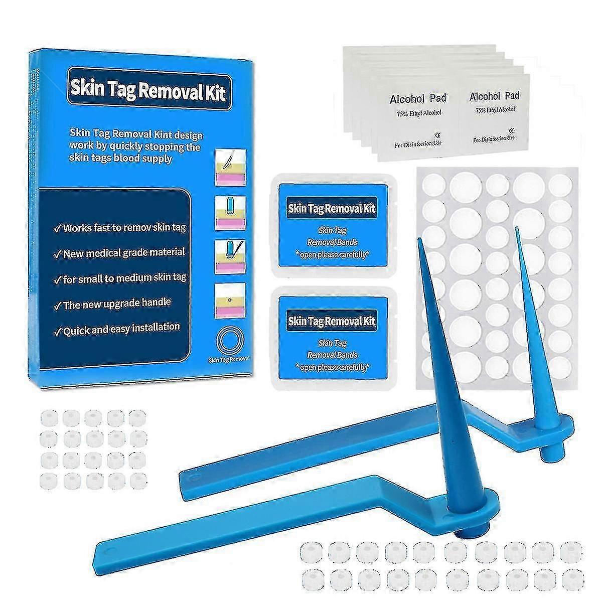 2-8mm 2 In 1 Skin Tag Rubber Band Set Of 20 Large 20 Small Rubber Bands And 1 Repair Sticker