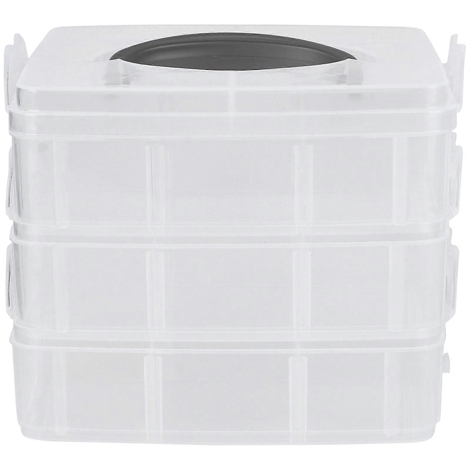 Plastic Adjustable Storage Box for Storage Use 3 Layers 18 Compartments