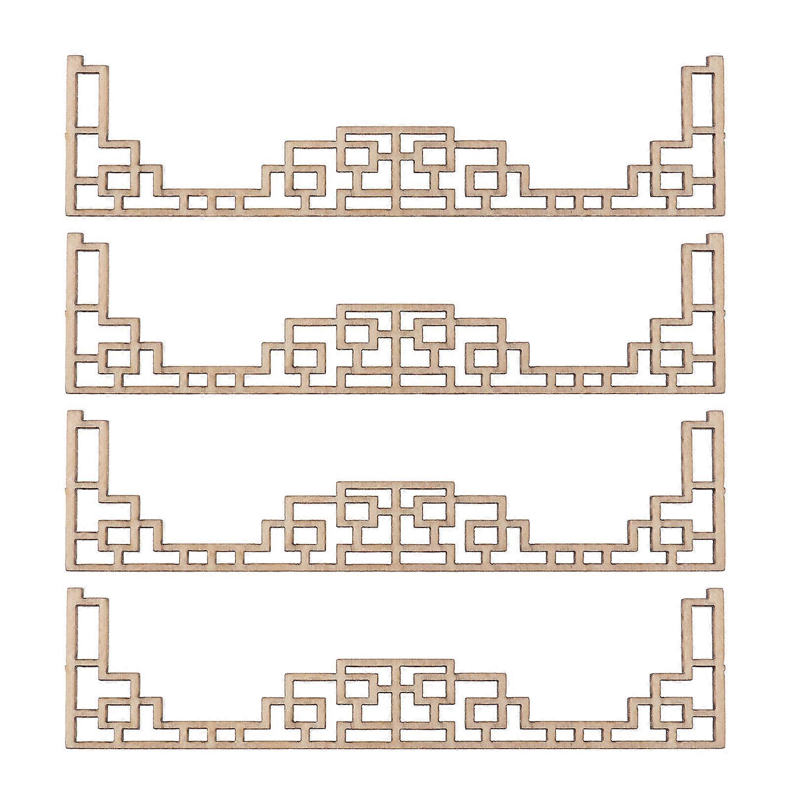 Wood Carved Corner for DIY Architectural Model 4Pcs Flower Protector Kits