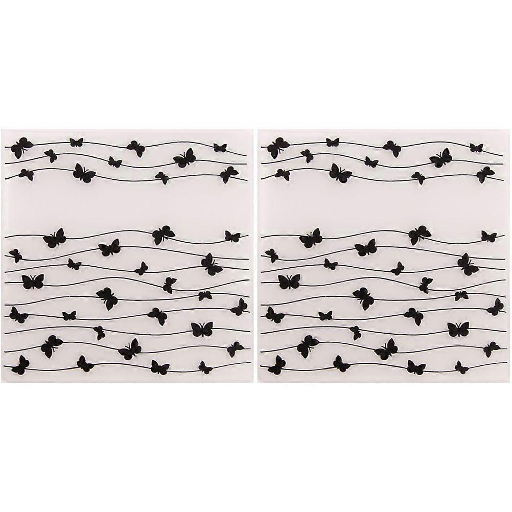 Embossing Dies DIY Stencils White for Decoration 2Pcs Plastic Template