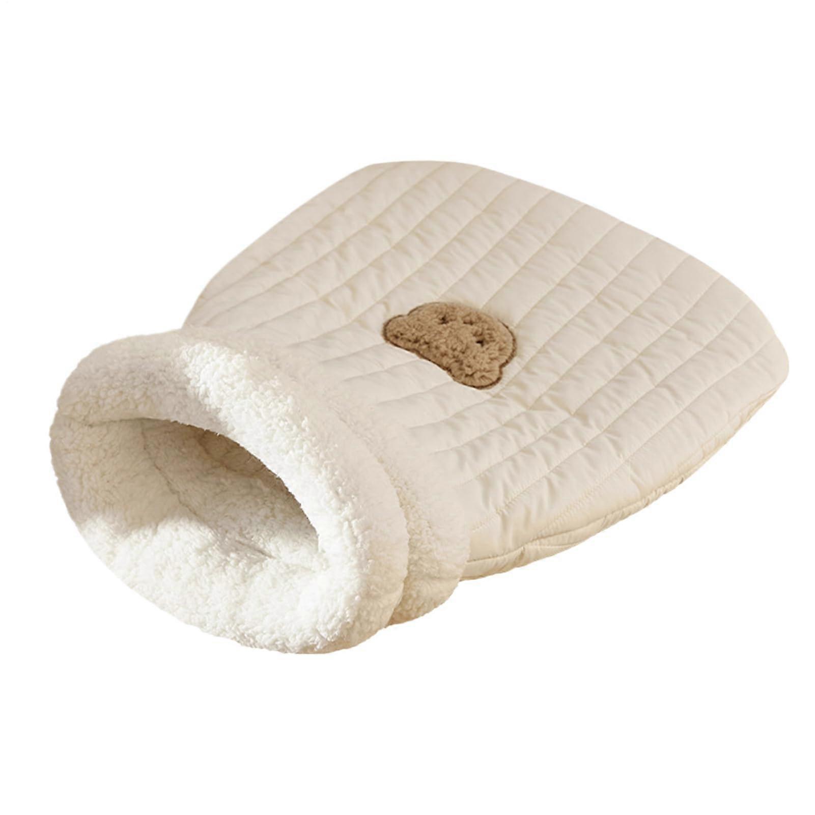 Cat Sleeping Bag, Cave Sleeping Bag For Cats, Soft Plush Material, Bear Design, Easy Access Opening