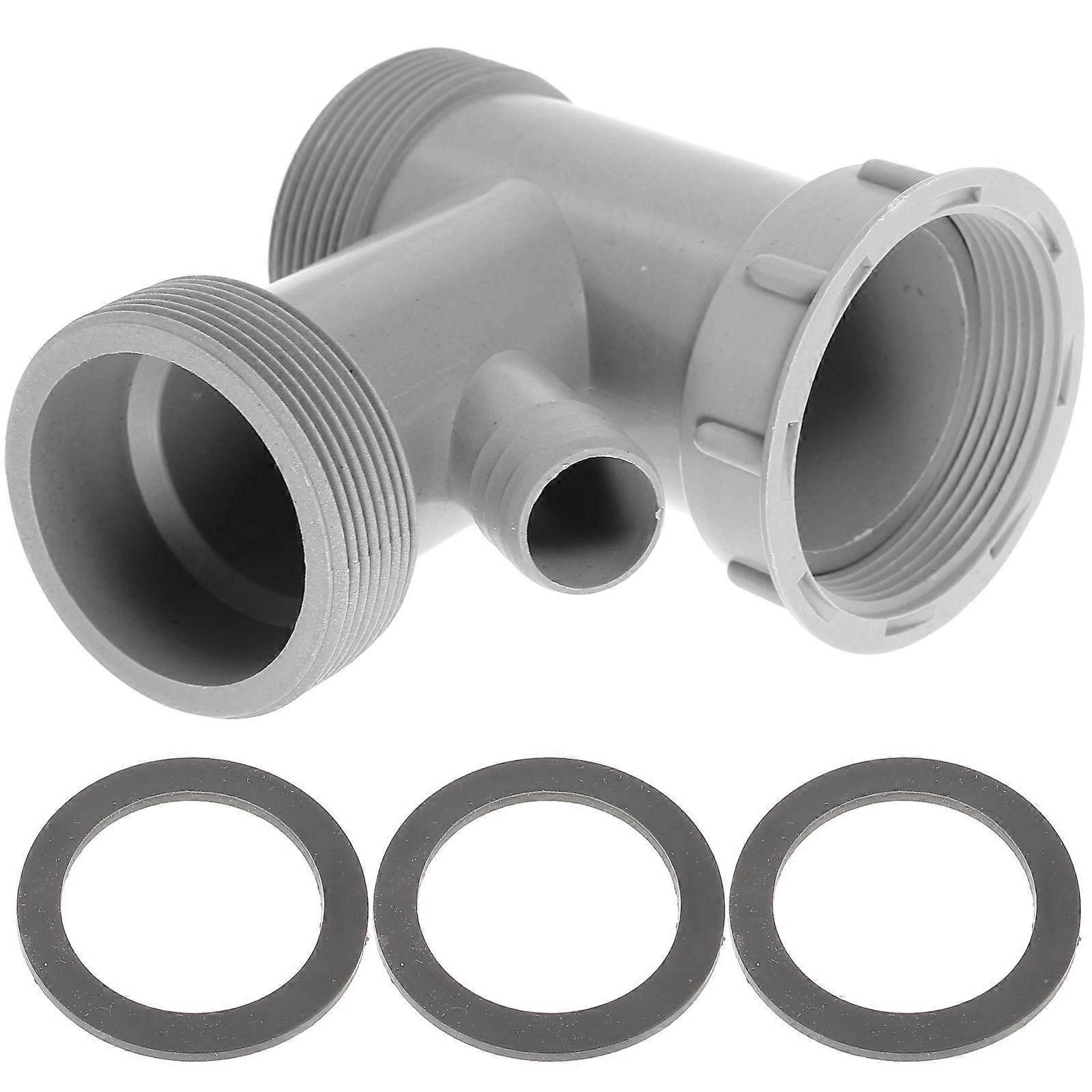 Kitchen Sink Plumbing Pipe Connecter Sink Drainpipe Adapter Kitchen Use Dark Grey Pp Plastic for Drainage 1Set