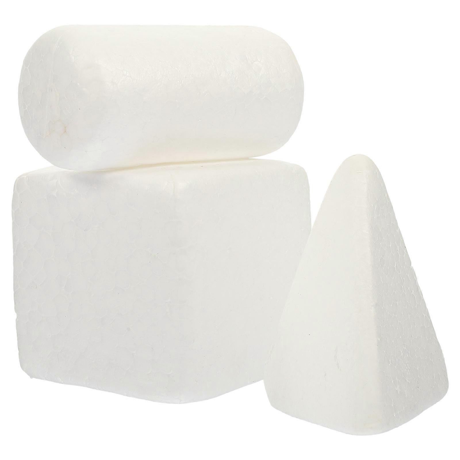 Blank Foams Blocks Kids Educational Toy Playroom Decoration White Foam Material for 3Pcs