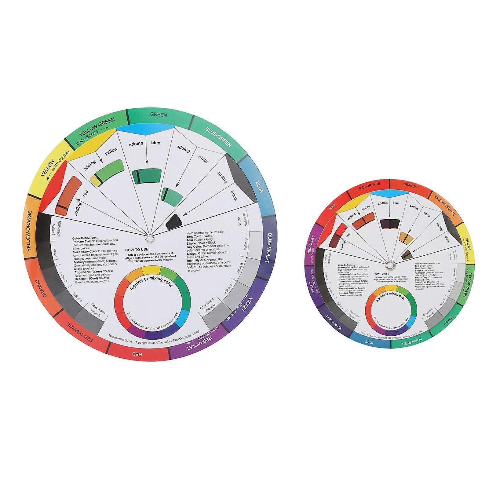 2pcs 9.3in 5.5in Diameter Color Mixing Guides Body Art Tattoo Color Blending Mixed Guide Wheel