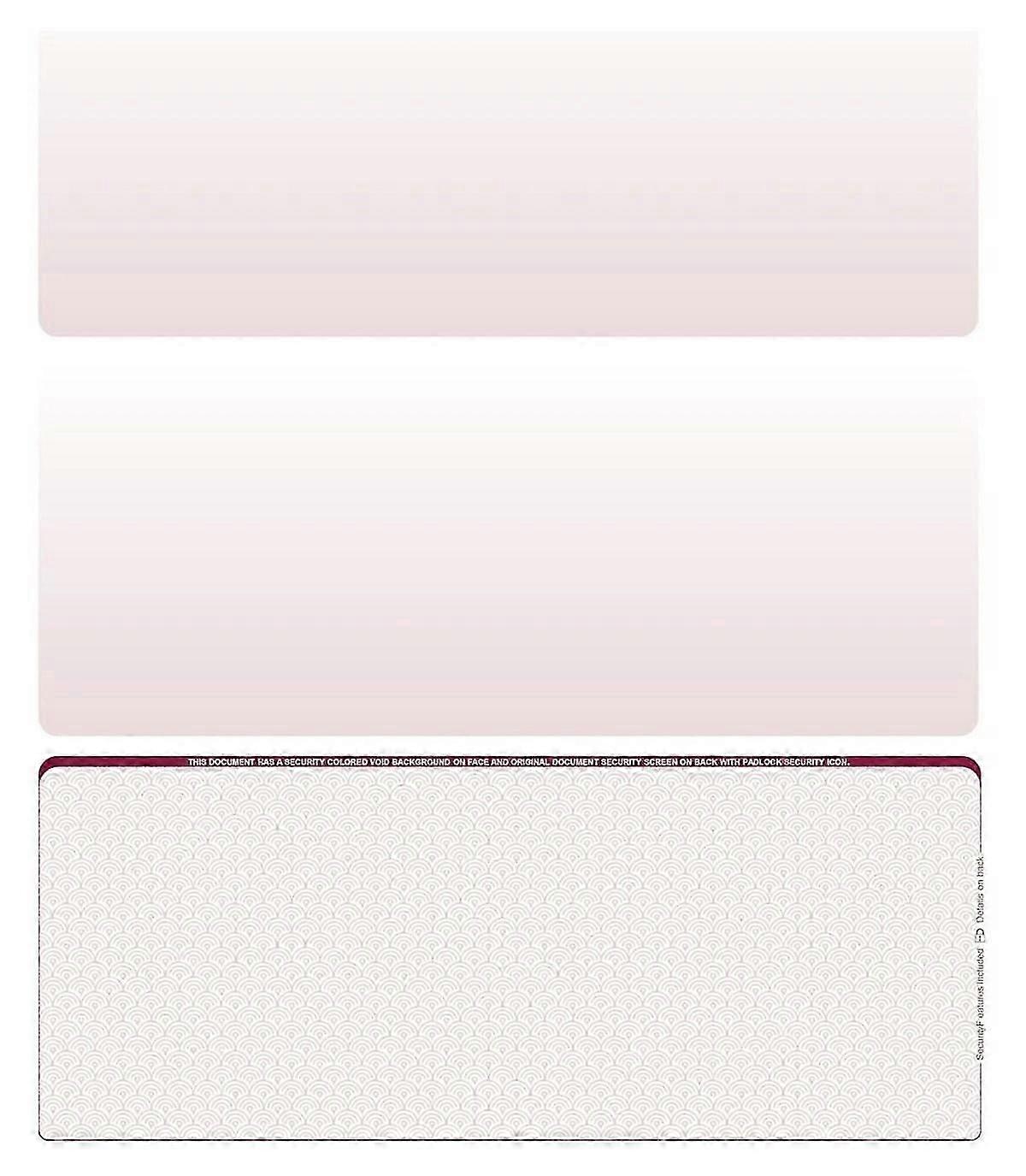 500 Blank Laser/Computer Checks Bottom (Burgundy Safety)