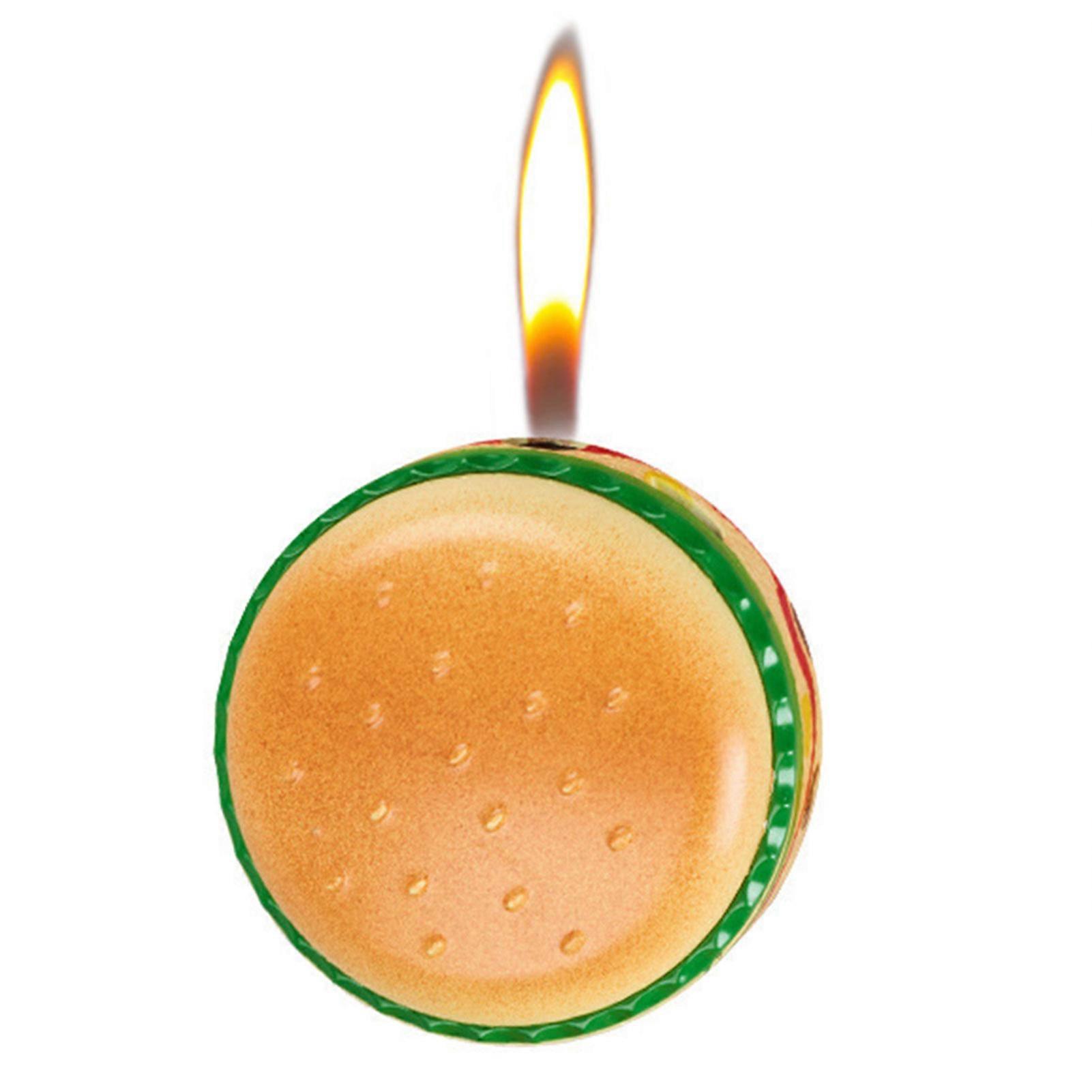 Cute Side Slide Open Fire Lighter I Adorable Hamburger Design, Instantly Eye-catching. Men Women Present