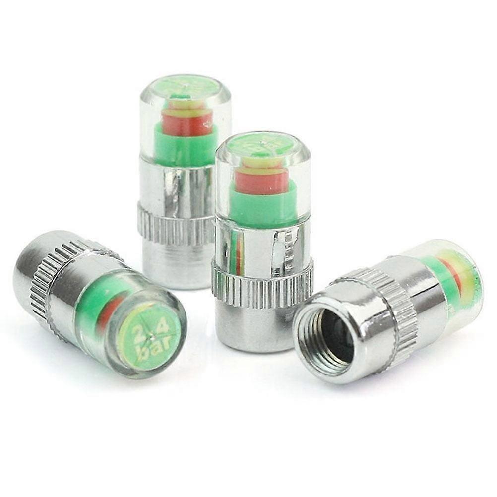 4Pcs Car Tire Pressure Indicator Sensor Eyes Alert Valve Dust Cap