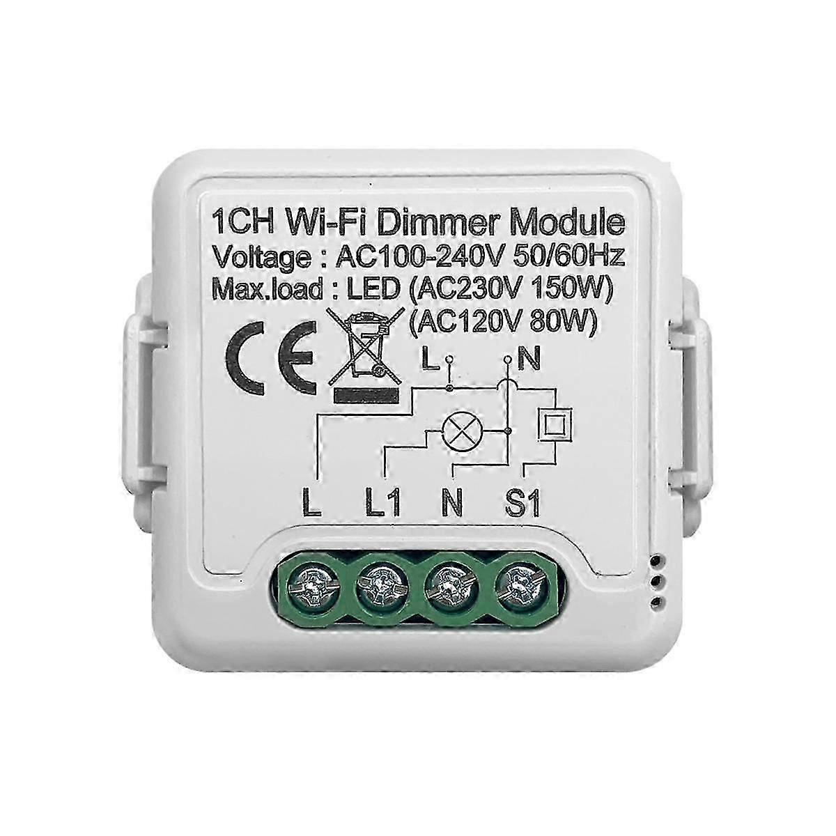 Tuya Wifi Smart Dimmer Switch Module 10A Support 2 Way Control 1 Gang Compatible for Google Home Al