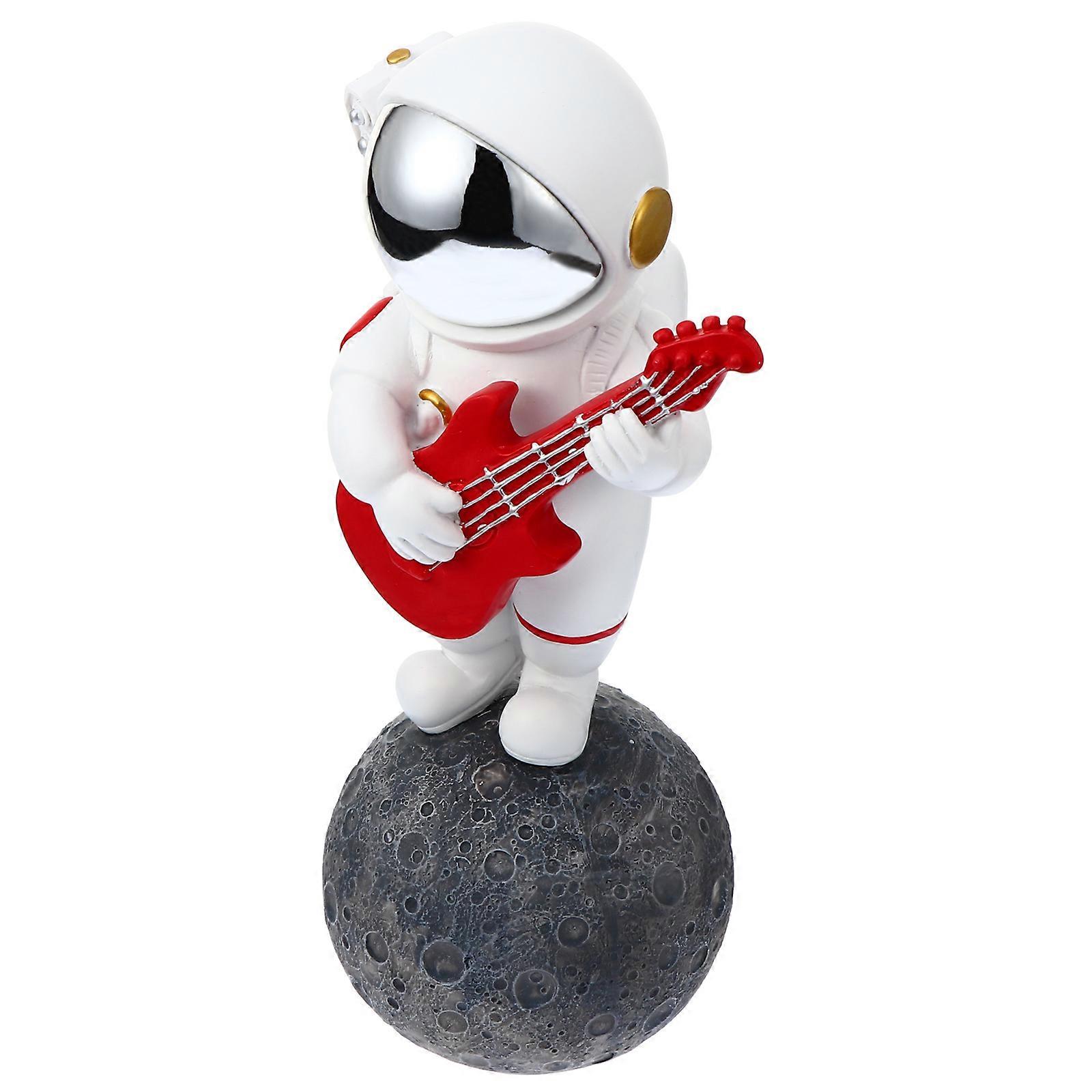 Lovely Resin Spaceman Desktop Ornament for Household 2Pcs Grey