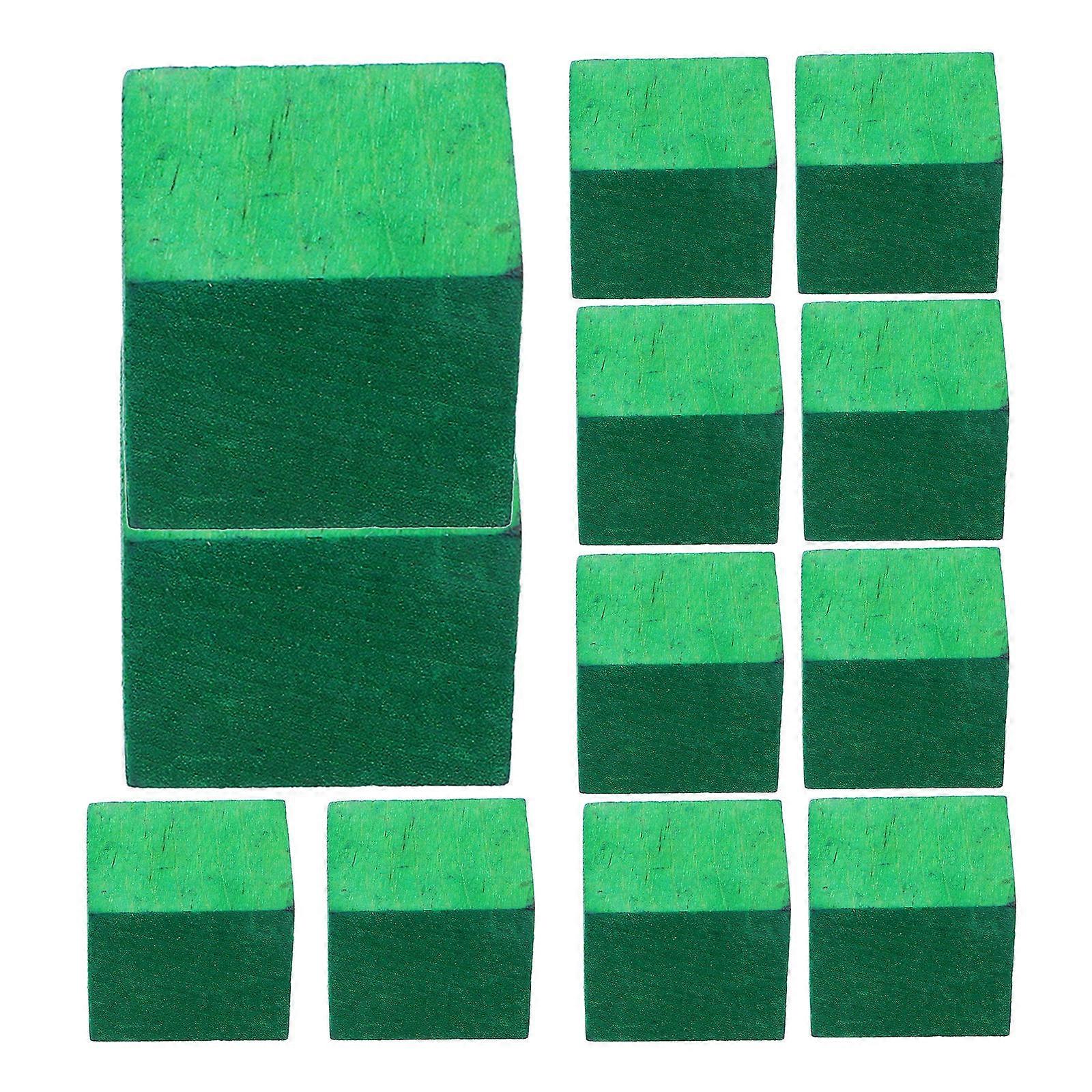 Green Wood Blocks for Crafts Small Wooden Cubes for DIY Projects 80Pcs