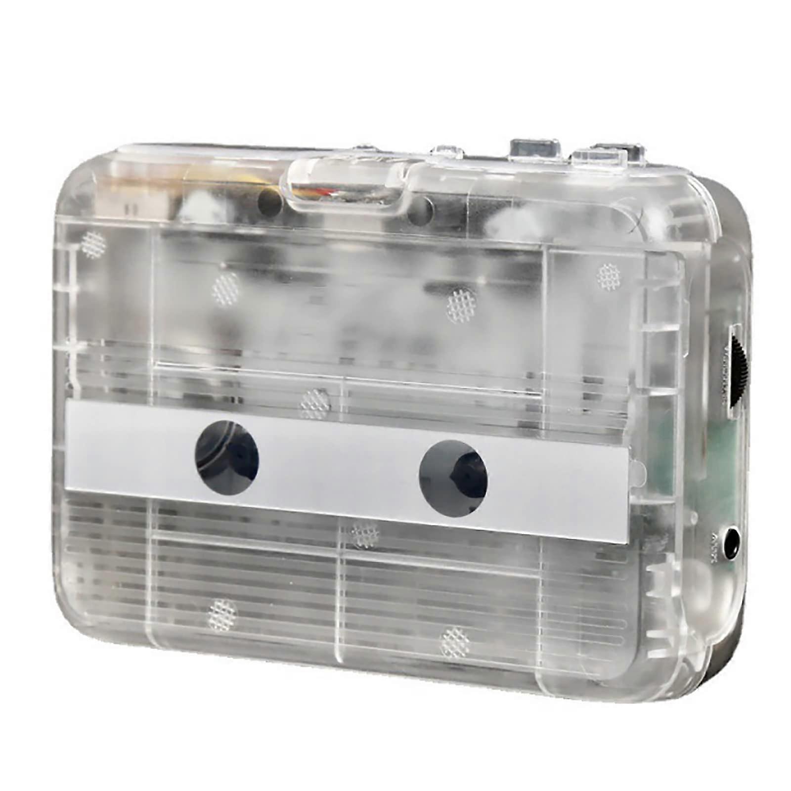 Ortable Cassette Tape Player Wireless Bluetooth Enabled Transparent Cassette Player With 3.5mm Headphone Jack