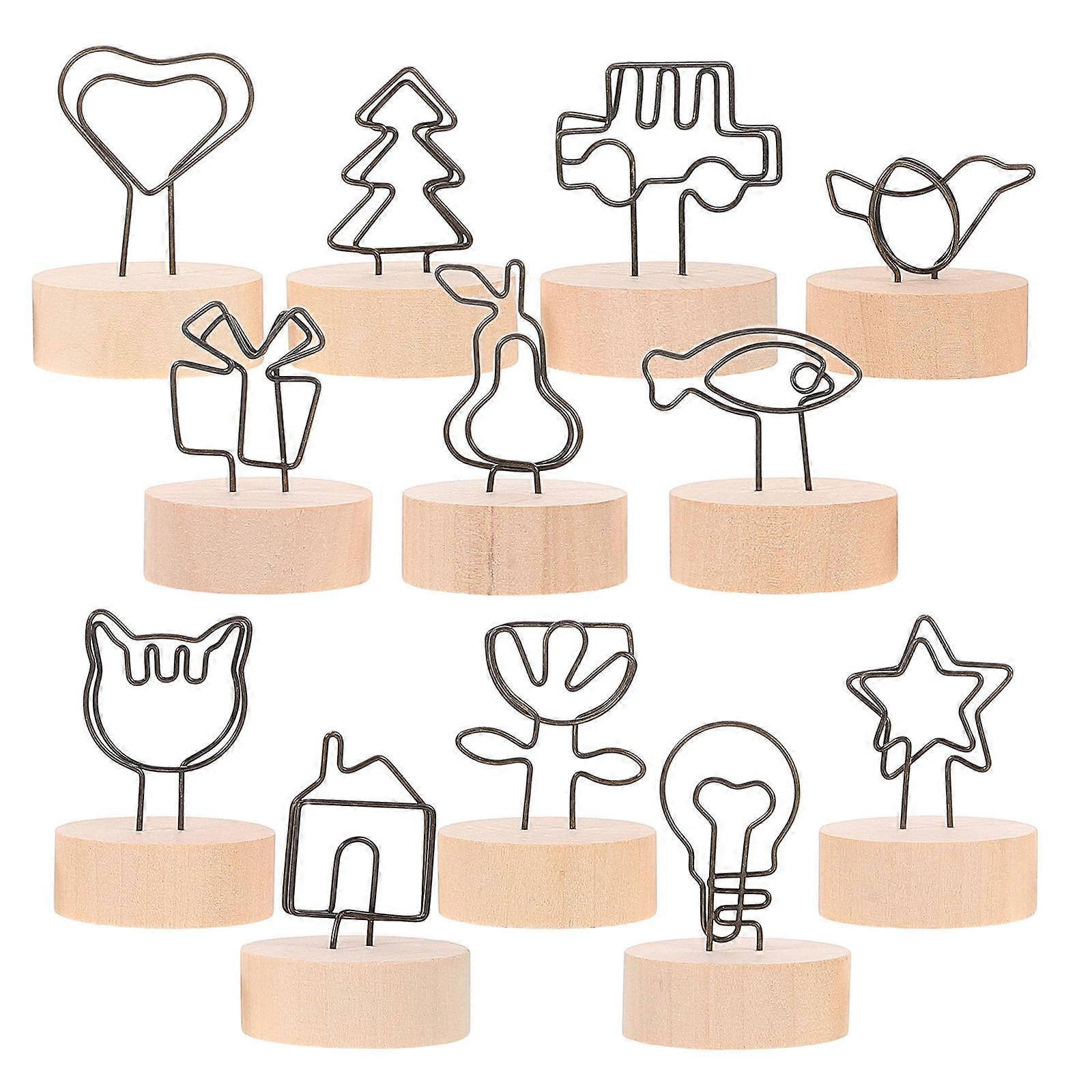 Rustic Wood Place Card Holders for Party 36Pcs Iron Memo Clips