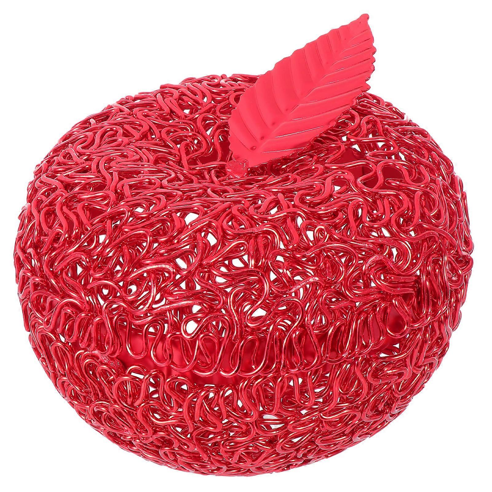 1Pcs Apple Shaped Aluminum Storage Box for Candy Jar in Red