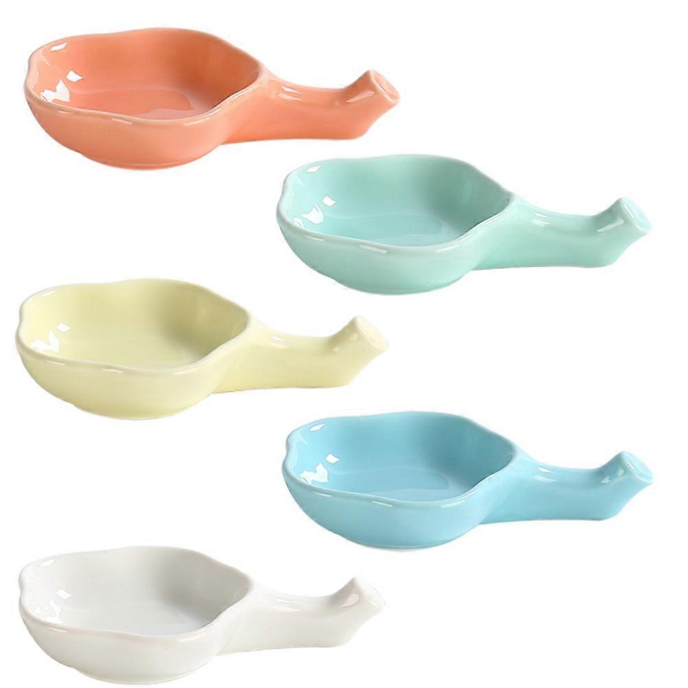 Chopstick Spoon Rest Ceramic Saucer Plate Plum Blossom Shape Birthday Party 1Pack