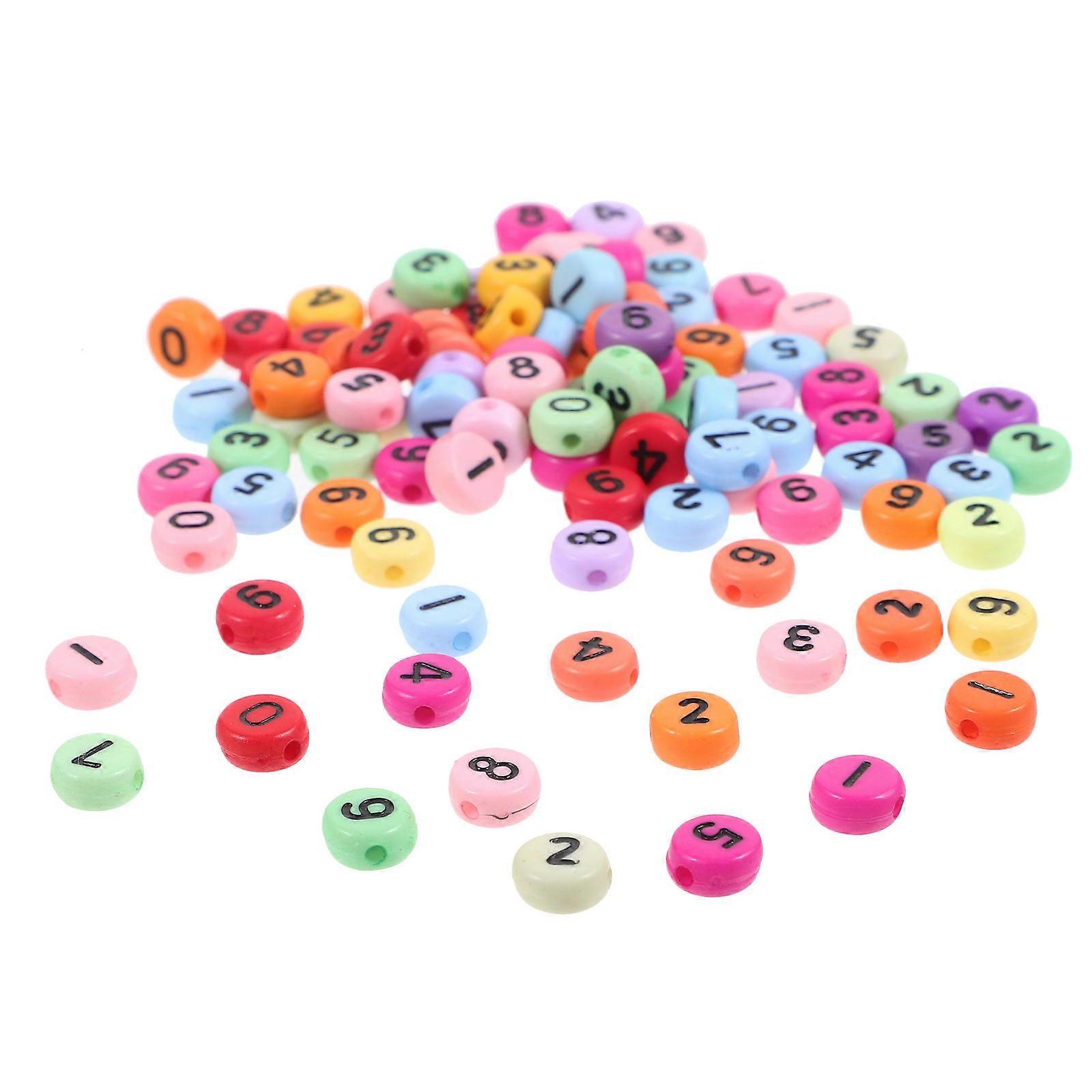 Number Beads For Jewelry Making 500 Pcs Assorted Color Flat Round Acrylic Beads For Craft Making And DIY Projects