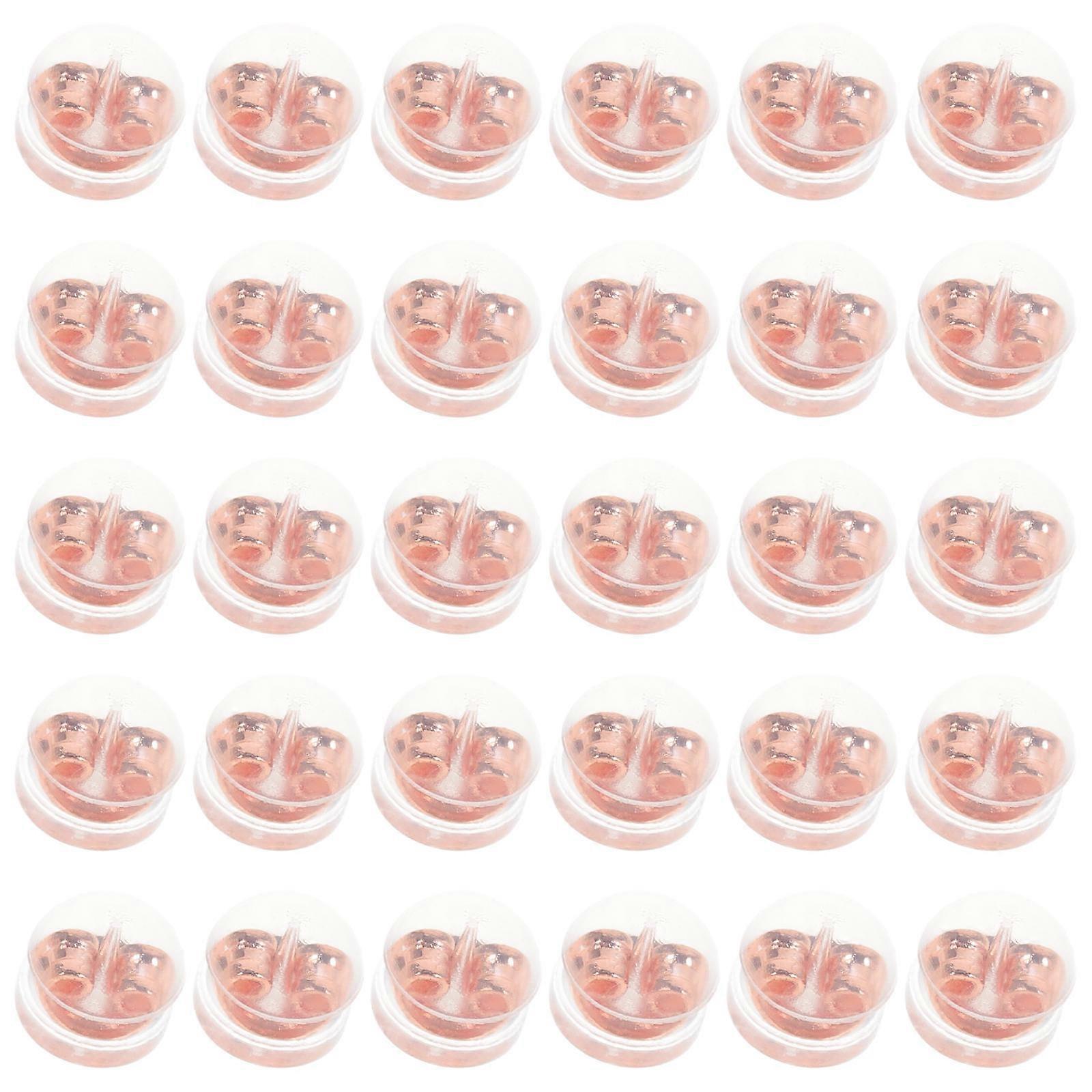 Simple Design Silicone Earring Backs For Hook Earrings 100 Pcs Practical DIY Projects Rose Gold Replacement Earring Locking