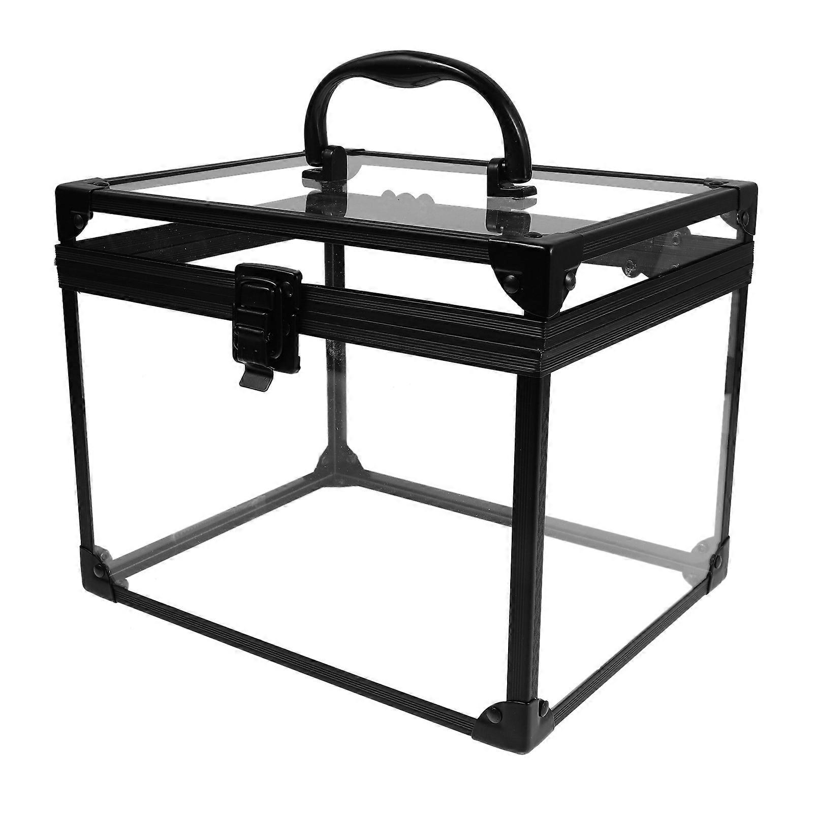 Transparent Makeup Travel Organizer Box Lockable Portable 2Pcs Storage