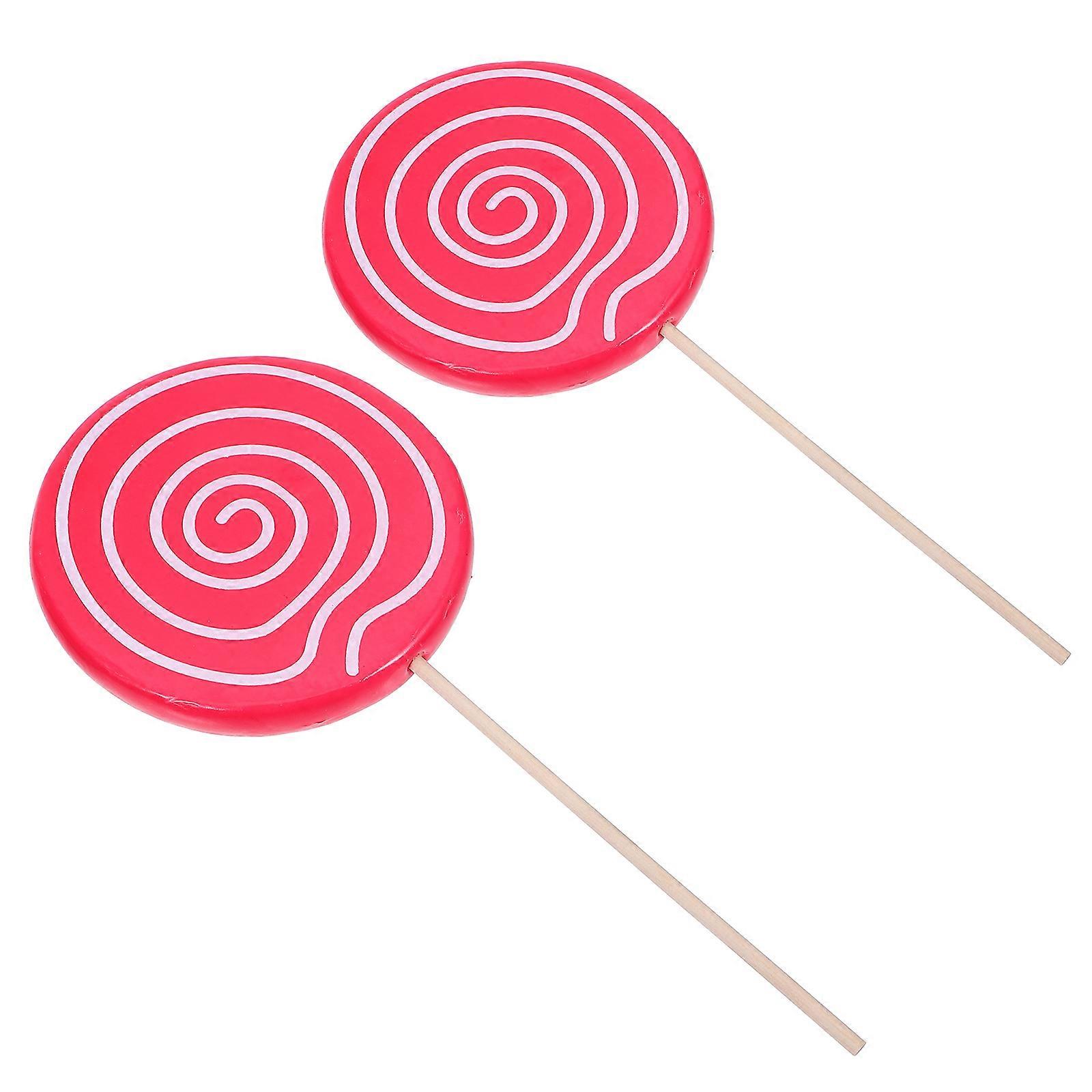 Dessert Photo Props Lollipop Photography Prop Red Round For Birthdays 2Set