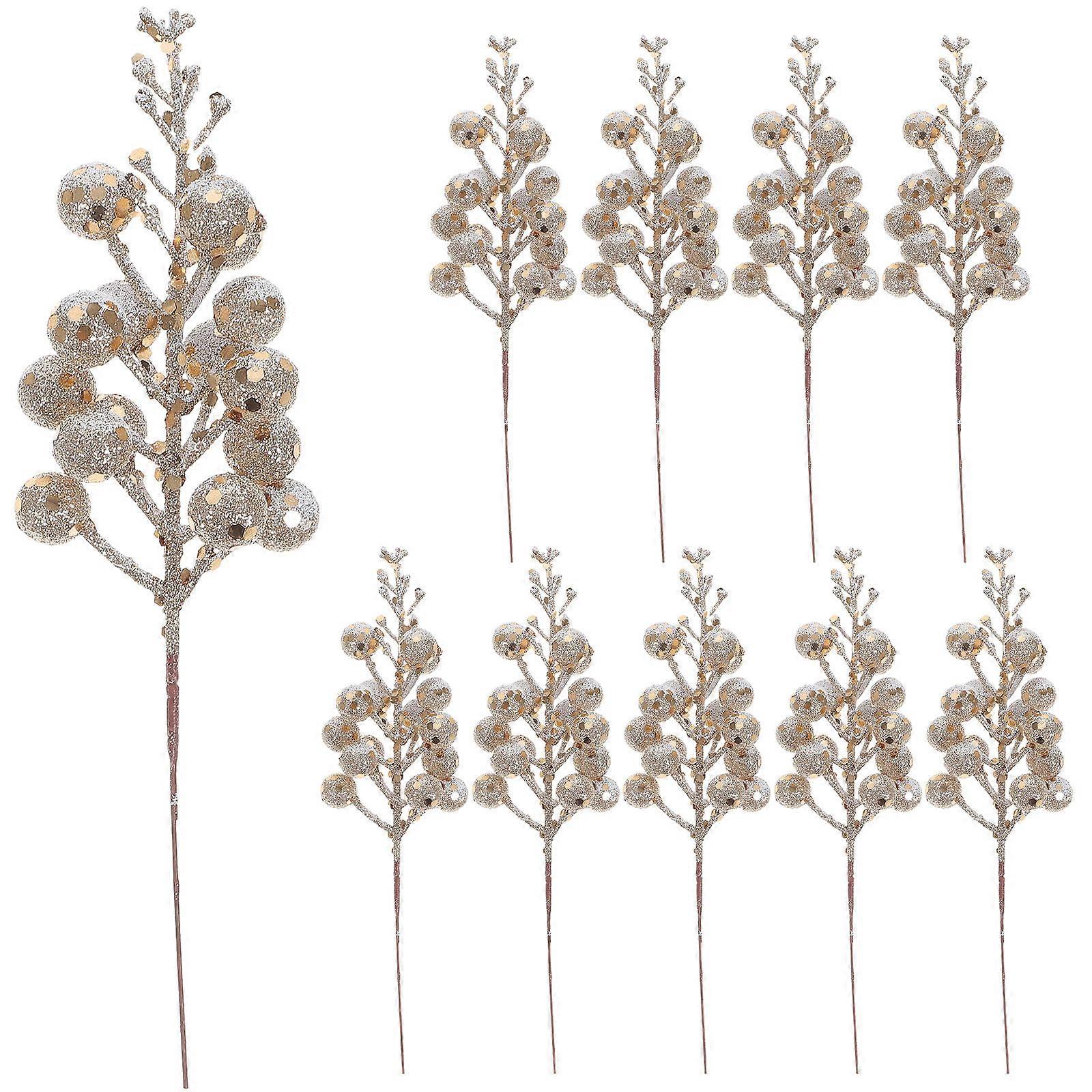 Christmas Atmosphere Enhancement 10Pcs Artificial Berry Branch-Like For DIY Craft Winter Decoration Multi Foam