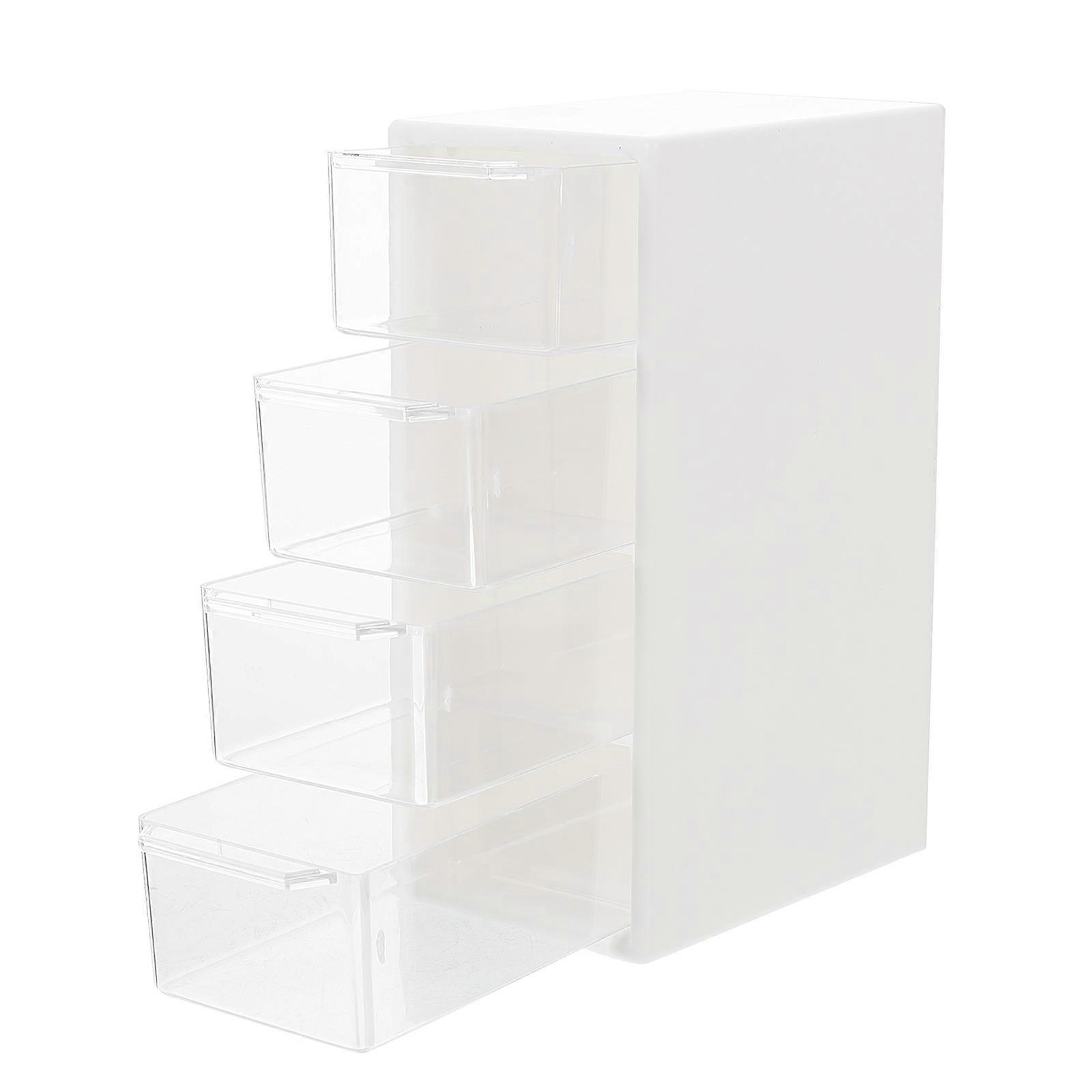 Multi-Level Drawer Organizer Jewelry Storage Box Home Use Desktop Accessories White Plastic Multi-Layer Storage 1Pcs