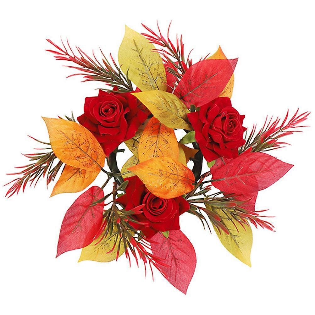 Hanging Wreath Rose Wreath for Decor with 5Pcs Front Door Set