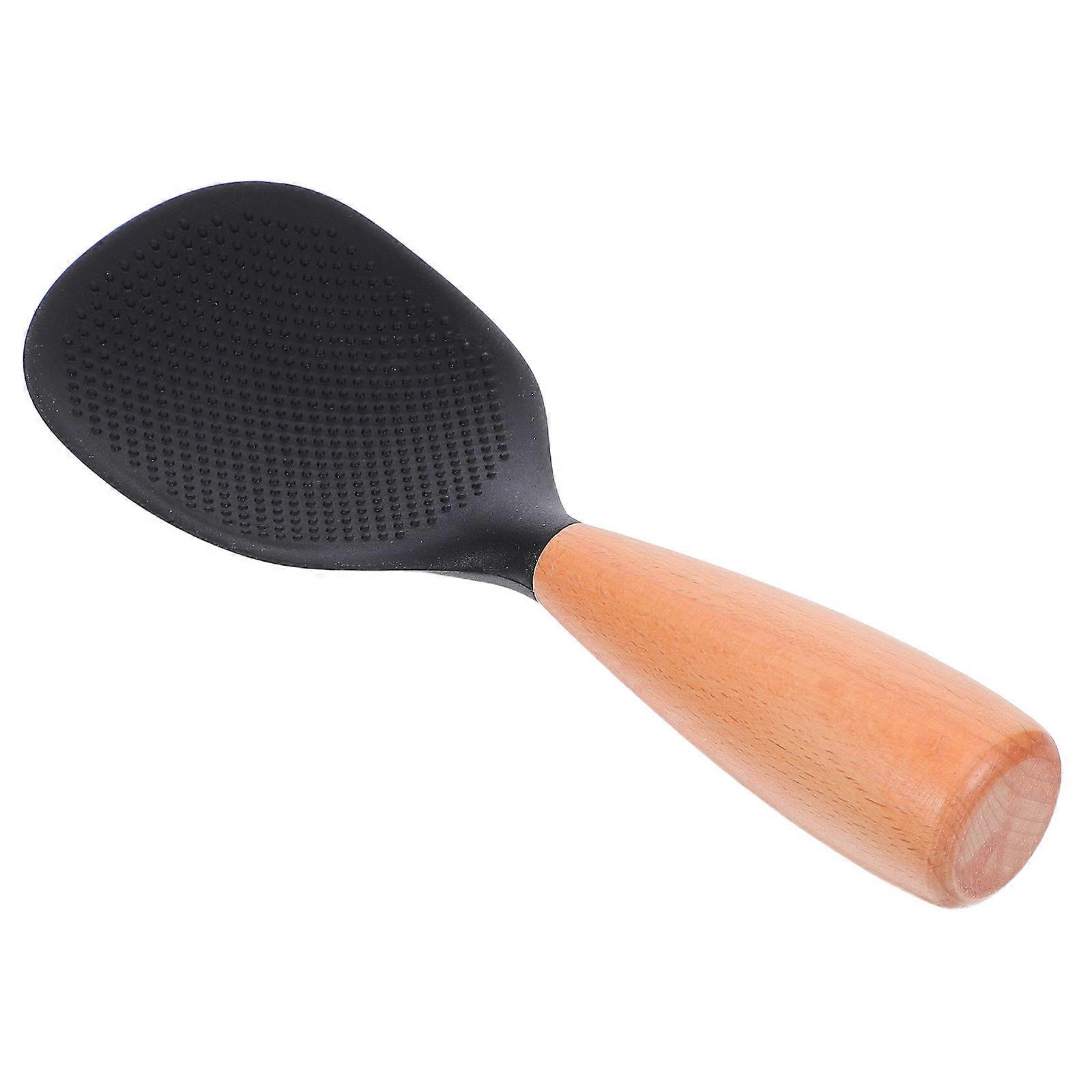 Self-Standing Heat Resistant Rice Spoon Silicone Paddle 2Pcs with Handle