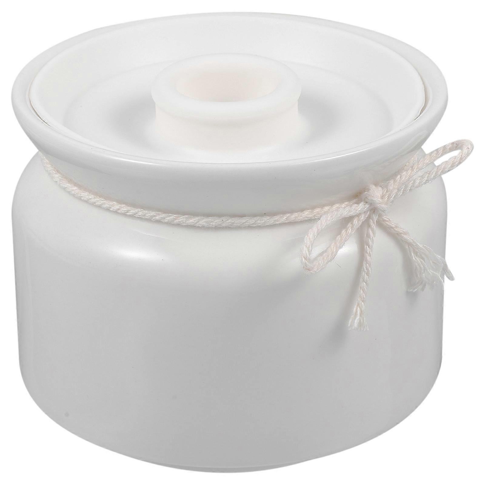 Ceramic Jar 300ml Storage Container For Kitchen Spice And Lard With Chic Square Shape In White Color 3Pcs