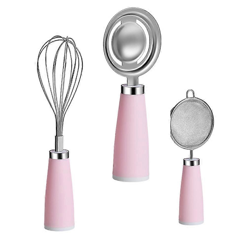 Kitchen Egg Colander Stainless Steel Tool for 2Sets Pink Color