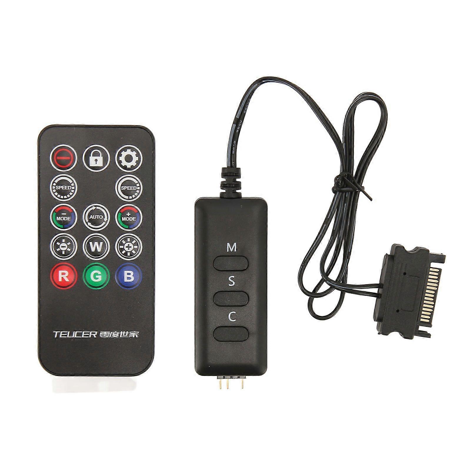 ARGB Wireless Controller 5V 3PIN SATA Power Supply Adjustable ARGB PC Fans Controller Remote Control