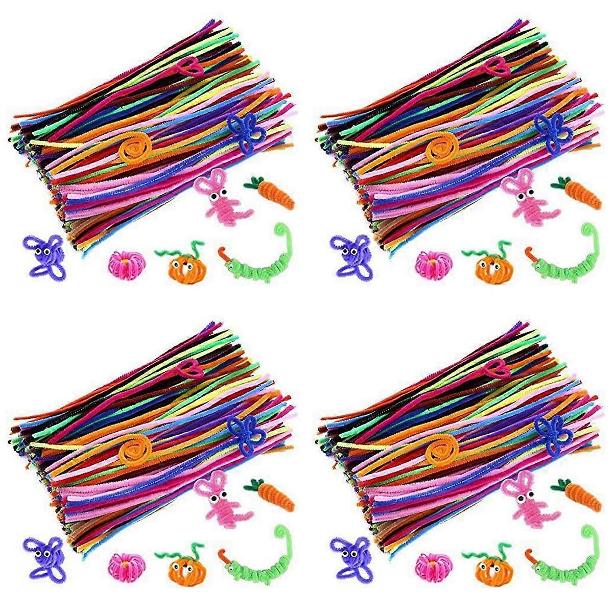 200 Pcs Random Colors Pipe Cleaners Chenille Stem For DIY Art Crafts
