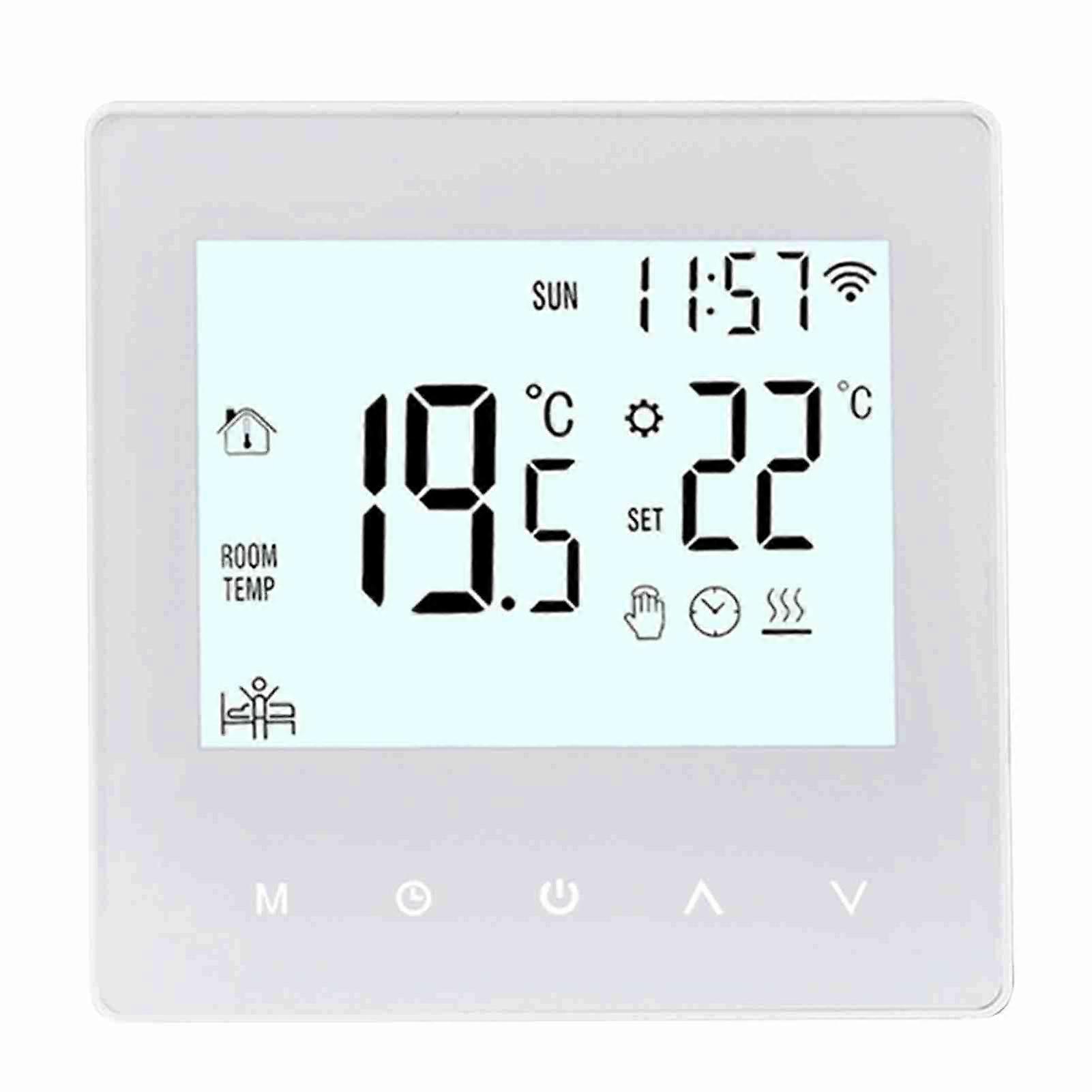 Intelligent Temperature Controller Tuya APP White Backlight 16A Water Collection WiFi Intelligent Touch Temperature Control Panel Temperature Controll