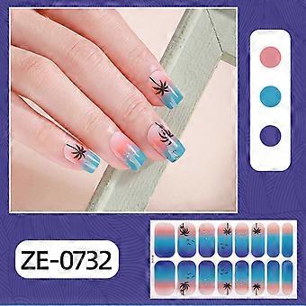Neue 16-finger Französisch maniküre film nagel aufkleber heißer verkauf einfache zwiebel rosa polka dot nail art aufkleber ZE-0732 bare stück + nagel datei