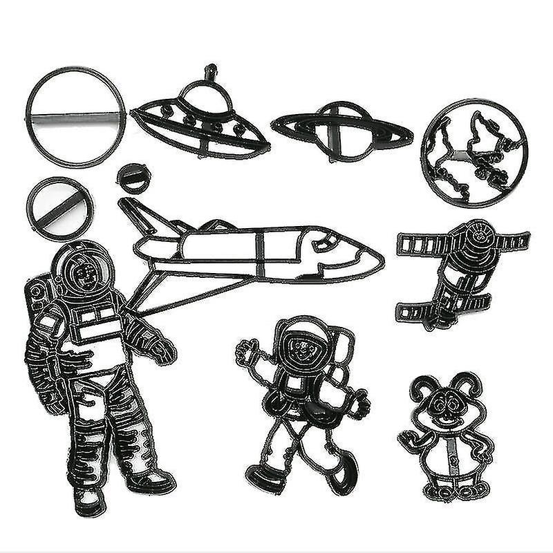 Bakeware Sets Astronaut Fondant Cake Decorating Molds Set Plastic Cookie Cutter Pastry Biscuit Baking Tools