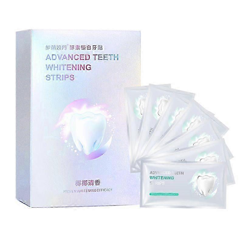 Teeth Whitening Strips for Sensitive, 14 Strips Whitener Safe Whitestrip, Deep Stains Removal Tooth Whitening, Enamel Safe for Whiter Teeth, Coconut