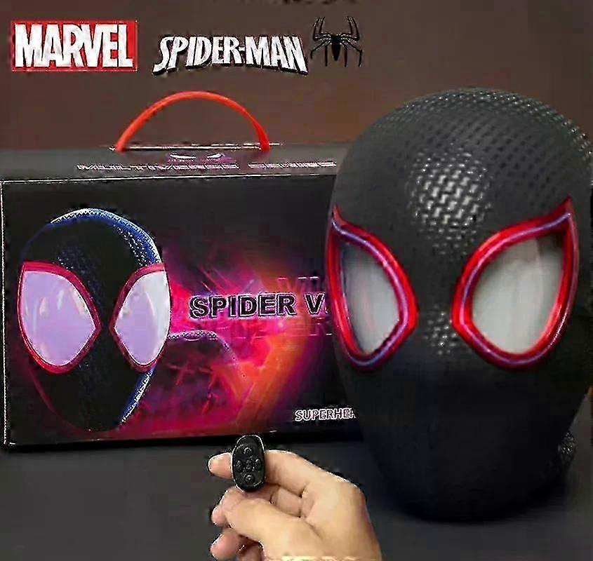 2025 SWMarvel 마스카라 마일즈 스파이더맨 헤드기어 코스프레 무빙 아이즈 전자 마스크 스파이더맨 1:1 원격 조종 장난감 성인용 선물 백팩 - FKB