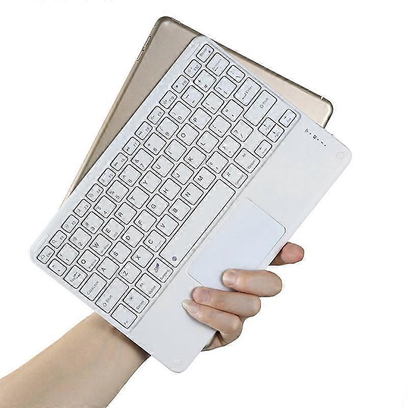 Touchpad Wireless Keyboard Bluetooth Keyboard for PC Tablet Gaming White
