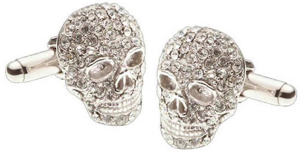 David Van Hagen Crystal Skull Cufflinks - Clear