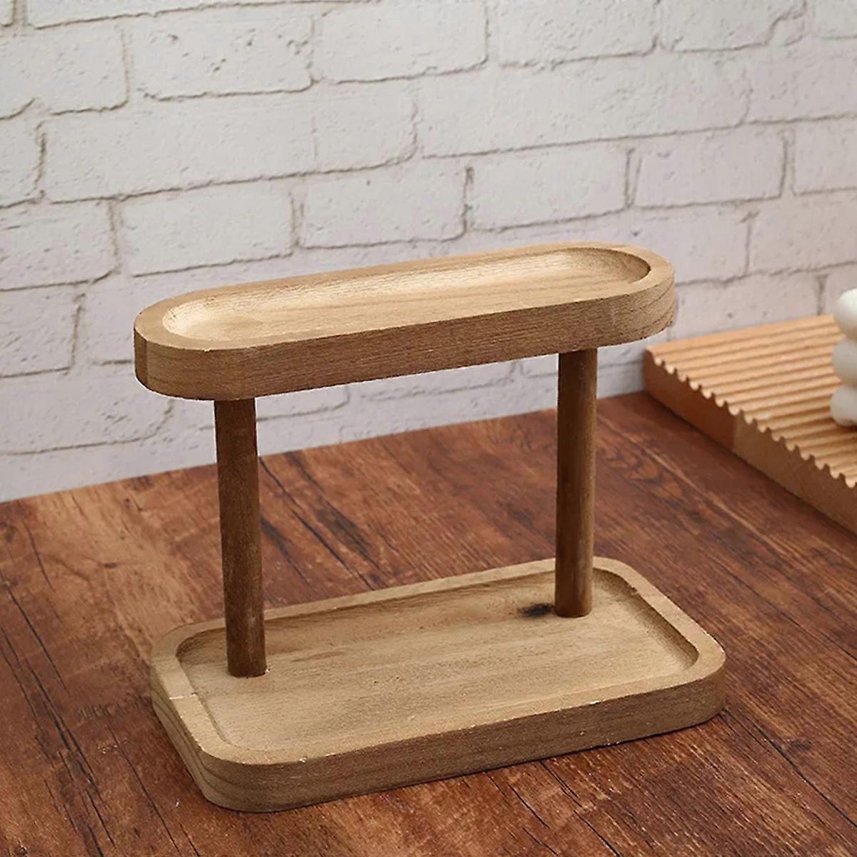 1 Wooden Storage Rack 2 Layers of Desktop Display Rack Desktop Dressing Table Cosmetic Storage Rack Desktop Storage Rack