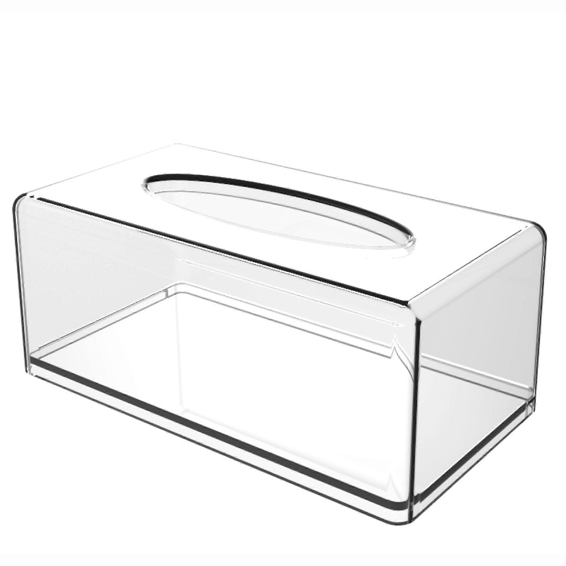 Square Clear Tissue Box with Rectangular Lid, Table Clear Dryer Dispenser for Bathroom, Kitchen, and Car