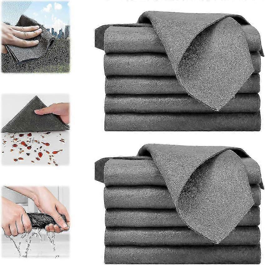 Magic Glass Cleaning Cloth 10pcs Thickened Microfiber Streak-Free