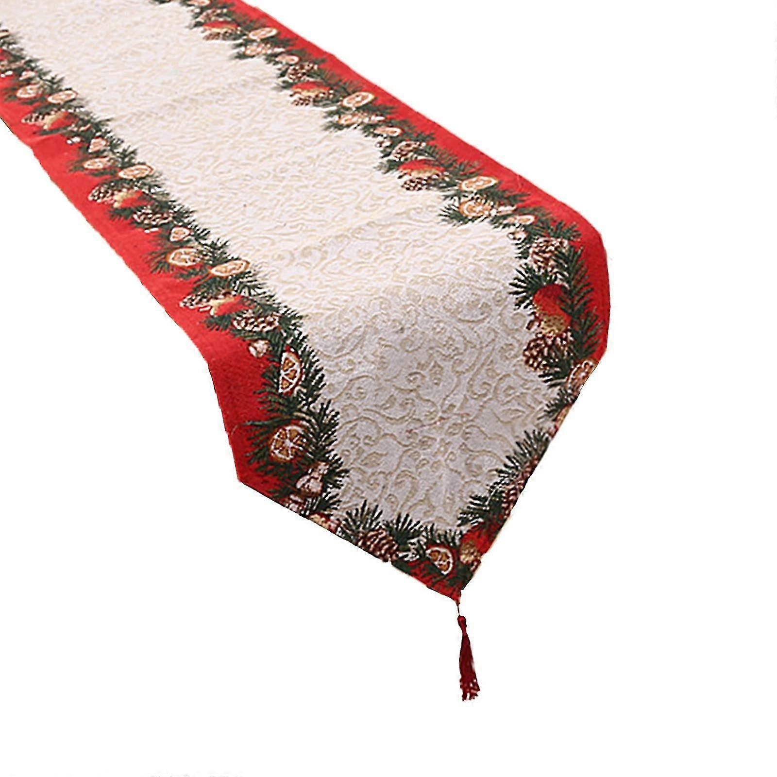 Christmas Table Runner Classic Red Cotton Table Runner Christmas Theme Design Tablecloth Rectangle Table