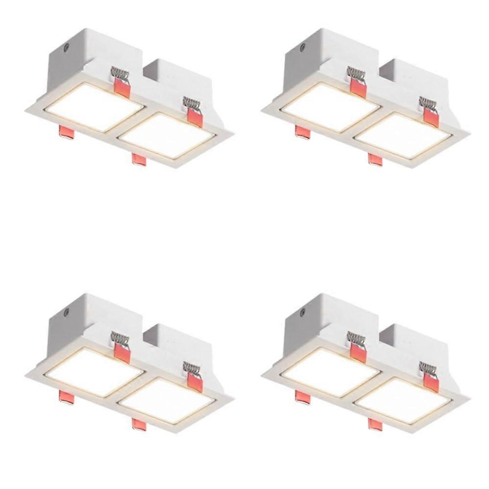 Square Downlight Adjustable Angle DoubleHead LED CRI90  Color Rendering Recessed Downlight For Clothing Showrooms