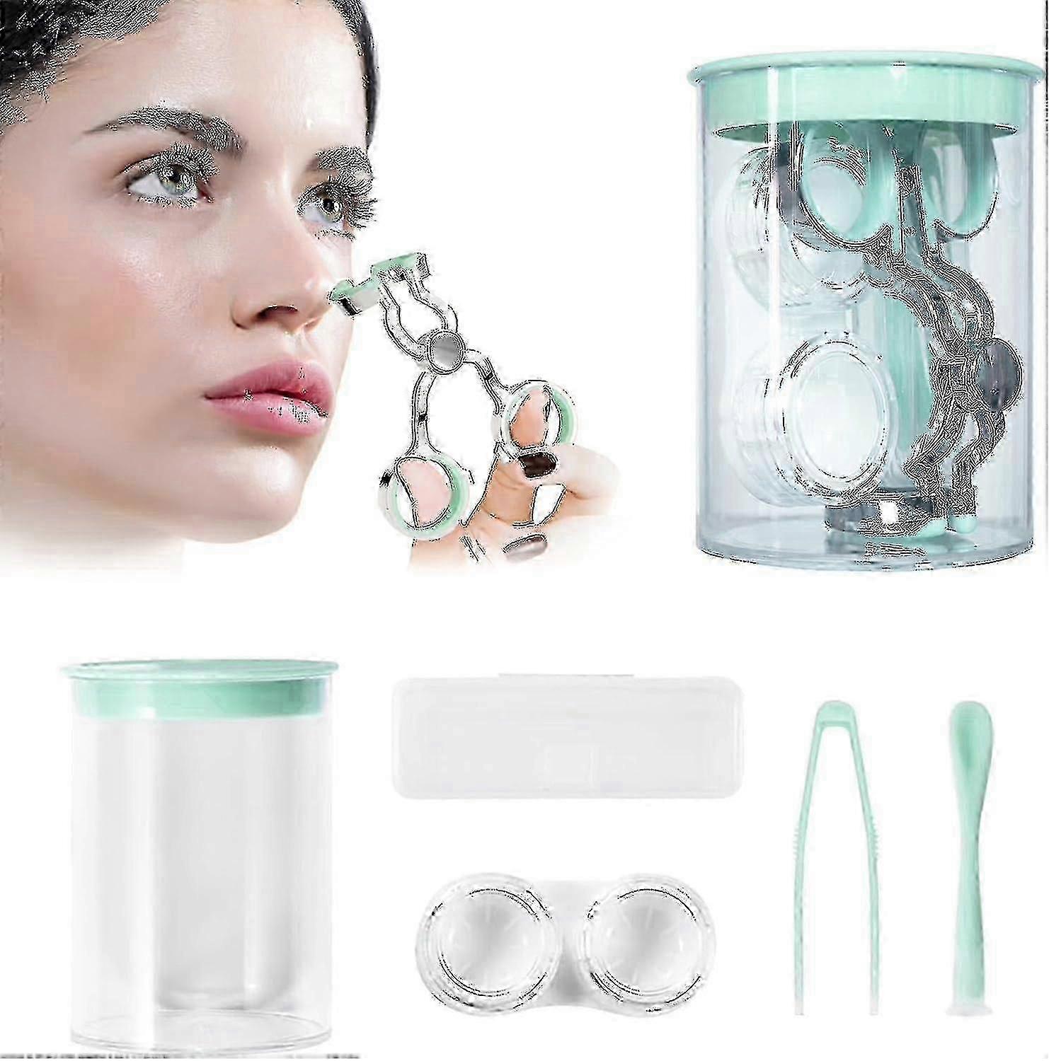 Contact lens wearing kit with eyelid opener and tweezers