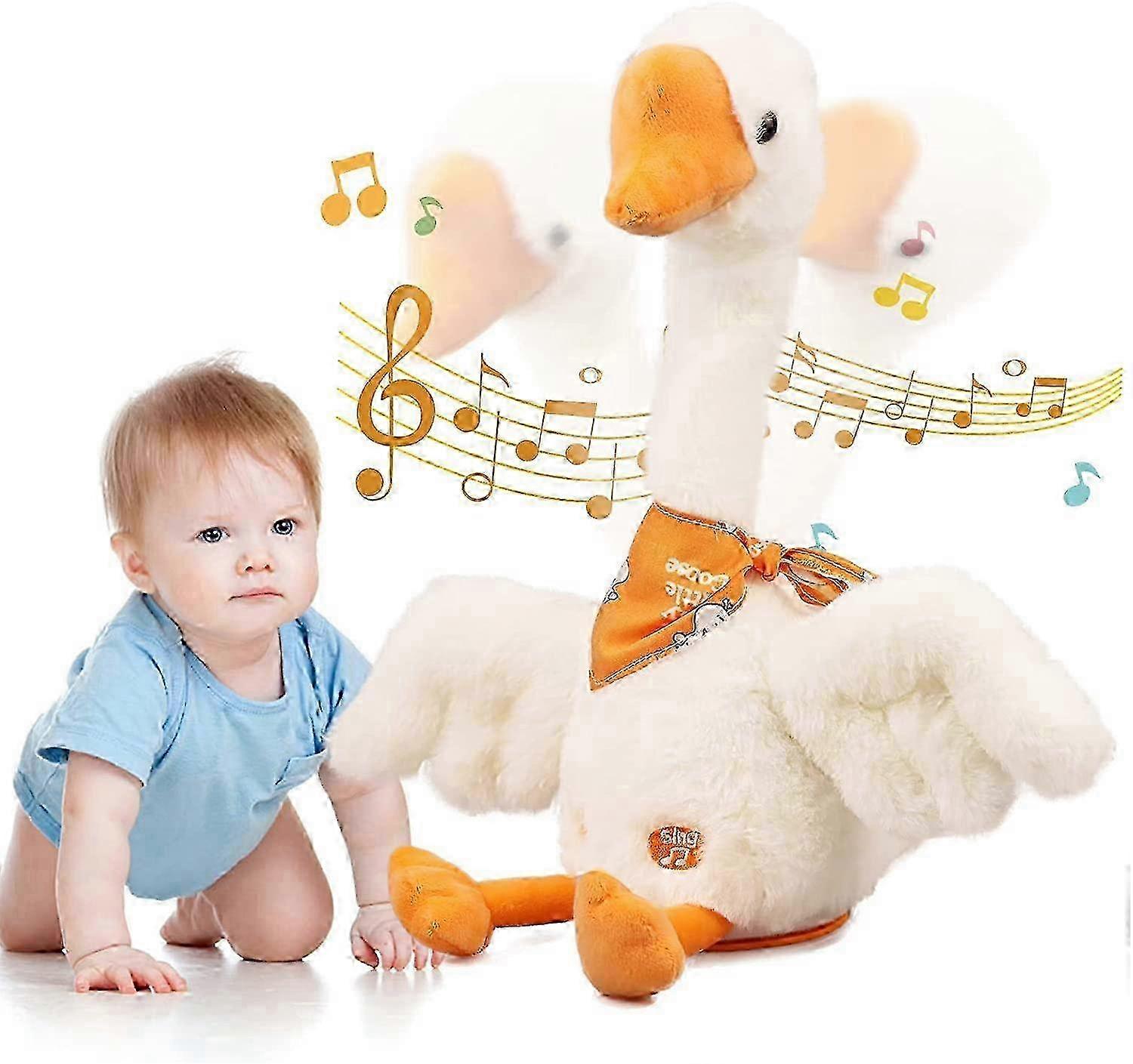 USB charging singing and dancing goose toy with light recording repeat talking goose plush toy