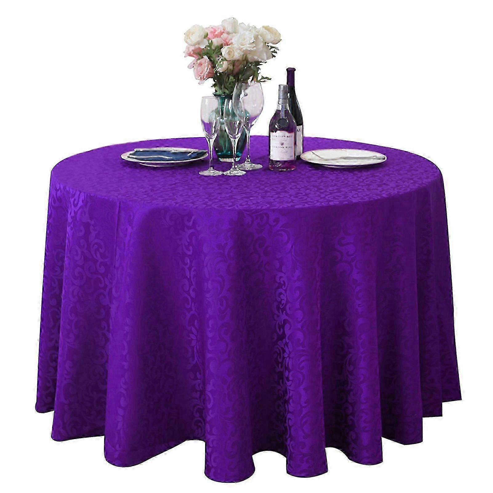 Tablecloth Tear Resistant No Fading Polyester Washable Round Tablecloth for Kitchen
