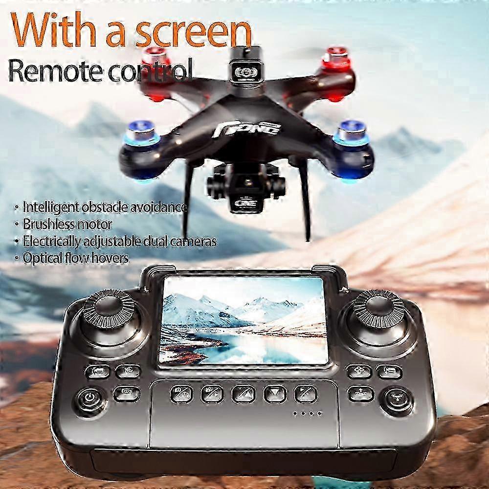 E55 4K HD Dual Camera Quadcopter Optical Flow Positioning WiFi FPV Brushless Motor Drone, Dual Battery