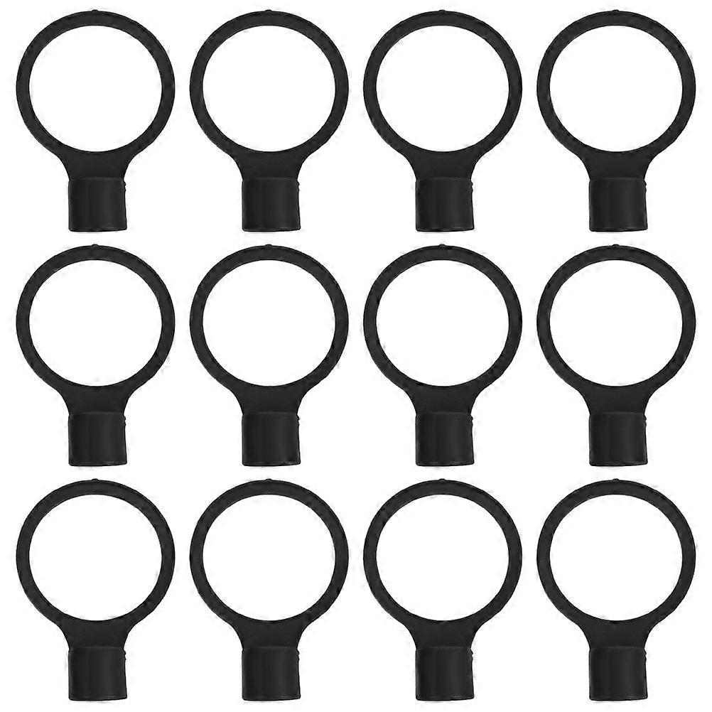 Black PVC Safety Cone Connector for Traffic Barriers 12Pcs Adjustable Set